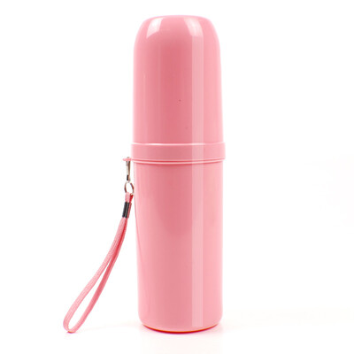 

Xinqin travel wash cups to wash the toothbrush box portable anti-bacterial toothbrush cup pink