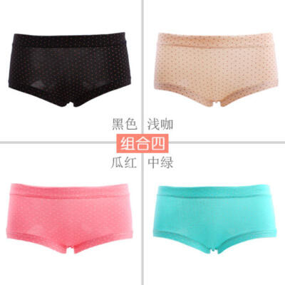 

Sexy cute girl underpants wave dot kawaii candy colored underware female waist lovely briefs exquisite gift box four pants