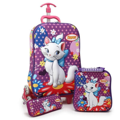 

Baigio 3Pcs 3D Cute Cat Design Children Trolley Carry-on Hand Luggage Set16 inch