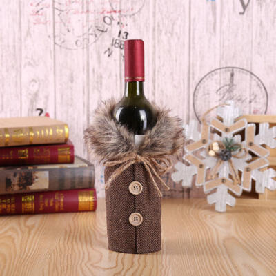 

Santa Red Wine Bottle Cloth Cover Bag Christmas Xmas Dinner Party Table Decor