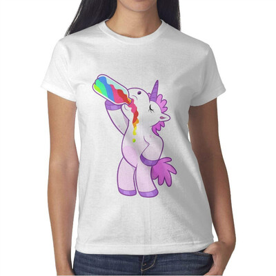 

Womens Funny DIY Unicorn Cotton T-Shirt Short-Sleeve Interesting tee