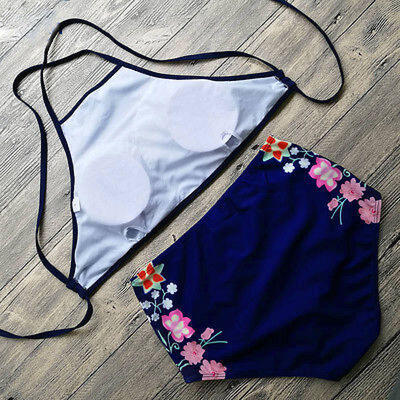 

Women Push-up Padded Bra Floral Bikini Set Swimsuit Triangle Swimwear Bathing UK