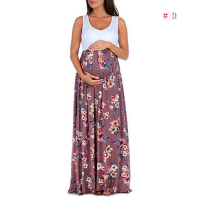 

Sexy Womens Floral Skirt Maternity Photography Props Pregnant Dress Sleeveless L