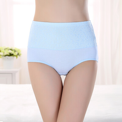 

Jingdong supermarket Ms Palando underwear female large size triangle underwear high waist underwear jacquard jeans short pants 5163 four gift box uniform