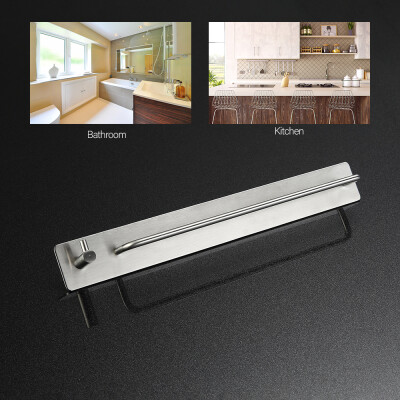 

Towel Bar Towel Rod Hook Rail Hook Rack Adhesive Stainless Steel for Kitchen Bathroom Towels