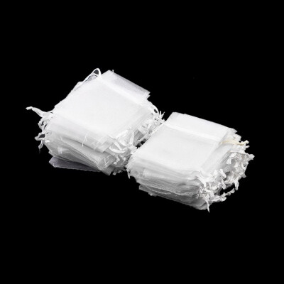 

100pcs White 7x9cm Drawstring Organza Pouch Gift DIY Package Jewelry Party Bags