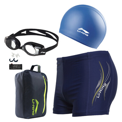 

Li Ning LI-NING swim trunks swimming goggles hat package package fashion atmosphere swimming equipment LSJK333 black XXL myopic models of 400 degrees