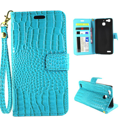

MOONCASE Crocodile texture PU Leather Flip Wallet Card Slot Bracket Back Case Cover for Huawei G8 mini