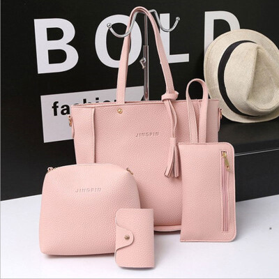 

4pcs Women Girl PU Leather Handbag Shoulder Bag Tote Purse Satchel Clutch Hot