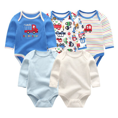 

5PCS Long Sleeve Baby Rompers Baby Boy Clothes Cotton Bodysuits Newborn One-Pieces Baby Girl Clothes Babywear Girls Clothing Sets
