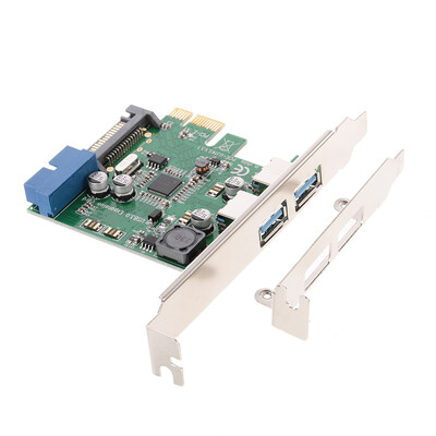 

SuperSpeed 2-Port USB 30 PCI-E PCI Express 19-pin USB30 15-pin SATA Connector Low Profile