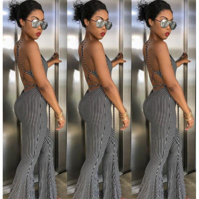 

Ladies Women Summer Jumpsuit Sleeveless Clubwear Wide Leg Pant Summer Outfits