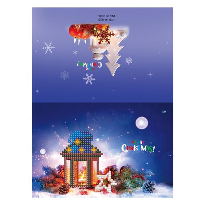 

Merry Christmas Cards DIY Diamond Painting Handmade Cards Round Drill Greeting Cards Rhinestones Embroidery Arts Crafts Gifts