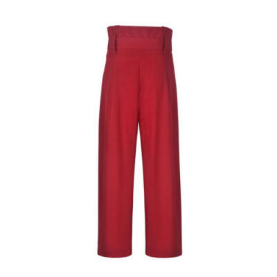 

Women High Waisted Chiffon Harem Pants Elastic Waist Solid Casual Loose Trousers