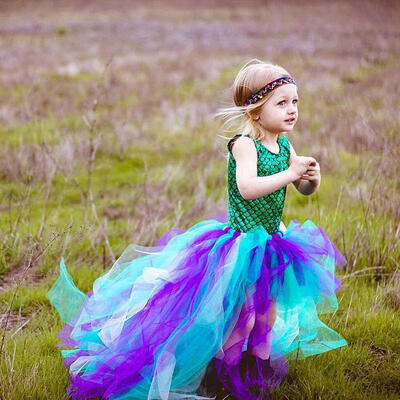 

Kids Baby Girls Dress Mermaid RomperTutu Tulle Skirts 2pcs Outfits Set UK Stock