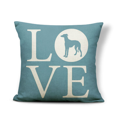 

Greyhound Cushion I Love Dog Cover Pillow Keep On Smile Rose Country Style Settee For Teen Throw Pillow Cover 43Cm Burlap Famous