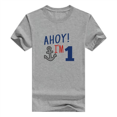 

Baby Gifts For All 1st Birthday Gift Ahoy Im 1 Nautical Infant Mens T-Shirt