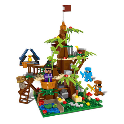 

Mi bloque de construcción de bloques de casa de bosque de DIY mundo ilumina juguetes compatibles con Legoed Minecrafted City
