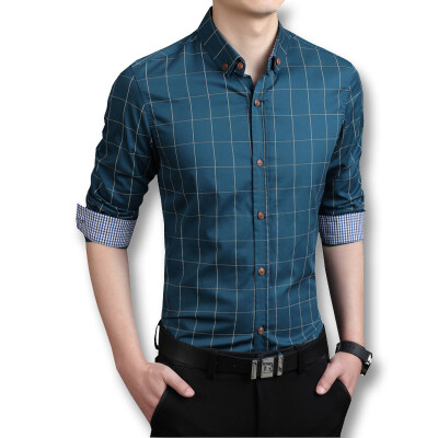 

2016 100 High Quality Mens Dress Shirts Blue Shirt Men Causal Striped Shirt Men Camisa Social Masculina Chemise Homme M-5XL