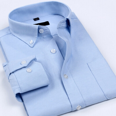 

Men's business casual long-sleeved shirt solid color