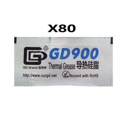 

GD Brand 80 Pieces GD900 Thermal Paste Grease Silicone Heat Sink Compound Gray High Performance Net Weight 05 Gram For CPU MB05