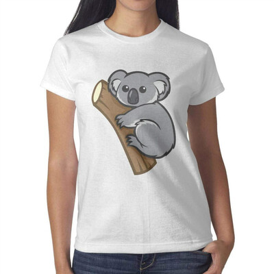 

Koala Bear Australia Koala Shirt Womens White t-Shirt Cotton Lightweight