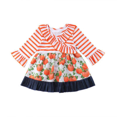 

Halloween Kids Girls Dresses Pumpkin dress Costume Princess Party Fancy Dress