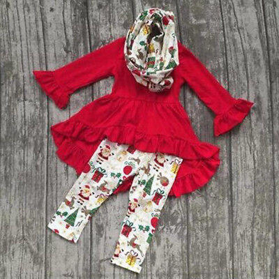 

UK 3Pcs Toddler Baby Girls Clothes Long Sleeve T-shirt TopLeggings Pants Outfit