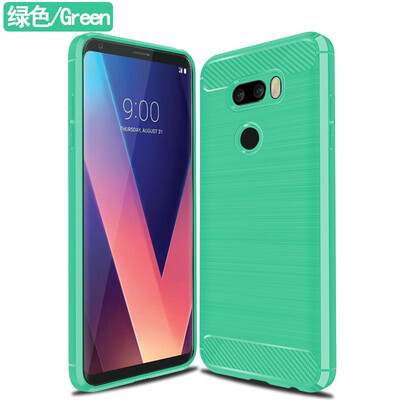

Fivice LG V30 case Brushed carbon fiber silicone anti-fall soft shell phone case
