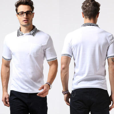 

New Fashion Mens Stylish Casual T-Shirts Slim Fit Short Sleeve POLO Shirts Tops