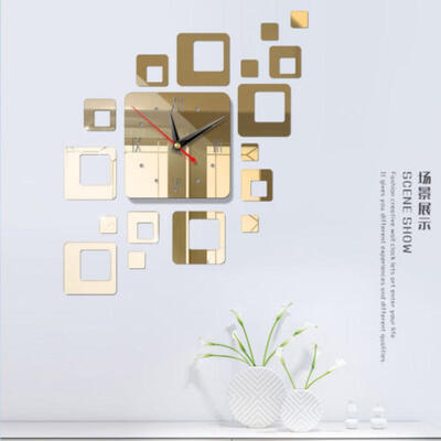 

DIY 3D Number Wall Clock Mirror Sticker Home Room modern Office Decor Art Design