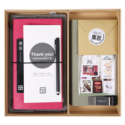 

Morning  & G HAPY0055 set off travel straps notebook diary diary traveler hand book book set including inner core 12 sets of rose red