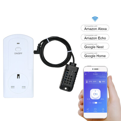 

Wireless APP Remote Control Power Outlet Smart Thermostat Humidistat Timing Plug Socket Compatible with Amazon Alexa Echo Google N