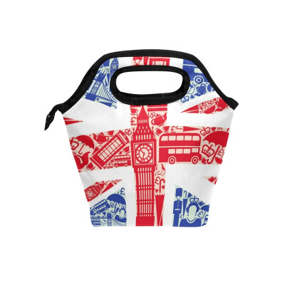 

Lunch Bag Tote Bag British Flag Travel Picnic Organizer Lunch Holder Handbags Lunch Bag Box