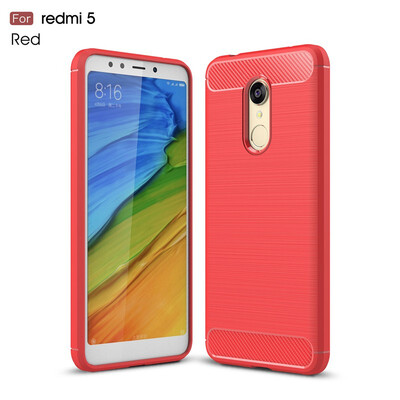 

Fivice Xiaomi Redmi 5 case Luxury brushed carbon fiber TPU soft shell