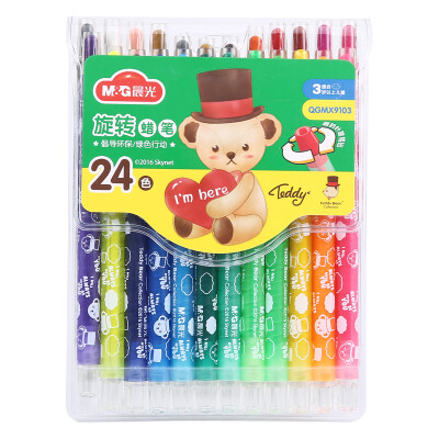 

Dawn ( & G) QGMX9103 Teddy Rotary Painting Crayons Oil Painting Bar 24 Colors / Boxes