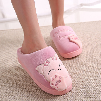 

Cute kitty anti-slip warm cotton slippers