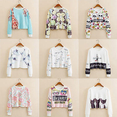 

Women Ladies Hoodie Jumper Sweatshirt Tops Sweater Pullover Outerwear Coat Print