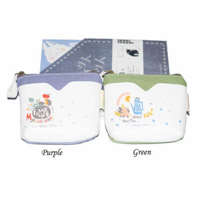 

Women Canvas Small Mini Wallet Card Key Holder Zip Coin Purse Clutch Bag
