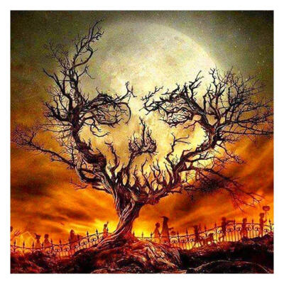 

UpperX 5D Diamond Painting 5D Halloween Tree DIY Diamond Embroidery Painting Full Drill Cross Stitch