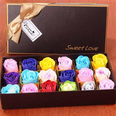 

Set Rose Bath Soap flower Petal With Gift Box Wedding Valentines Day