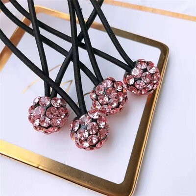 

Korean Simple Headwear Crystal Ball Elastic Hair Bands Women Fashion Hair Accessories