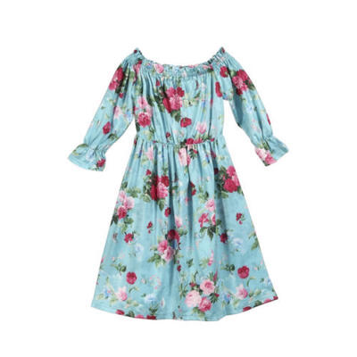 

Mother&Daughter Outfits Women Kids Girl Floral Evening Party Maxi Dress Fall