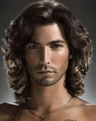 

StrongBeauty Hot Men Fashion Short Brown Wavy Curly Hair Handsome Male Cosplay Party Full Wig