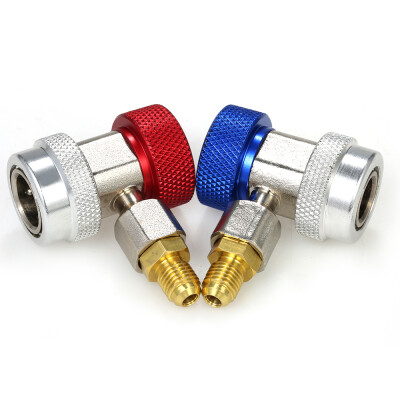 

2pcs 14" Adjustable R134A Quick Couplers Adapters High Low AC Manifold Gauge Hose Conversion kit