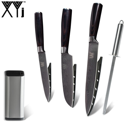 

XYj Hot Grade Stainless Steel Knives Kitchen Accessories Tools Bend Handle Kitchen Knives 5 Pcs Set