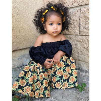 

Baby Girl Tube TopsSunflower Printed Loose Casual Pants 2Pcs Clothes Outfits US