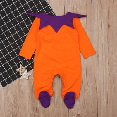 

Toddler Baby Boy Girl Halloween Costume Kid Top Romper Pumpkin Outfit Clothes