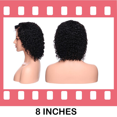 

Human Hair Short Wigs Curly Natural Wavy for Women Brazilian Virgin Hair Short Bob Curly Human Hair Lace Front Wigs with Baby Hair