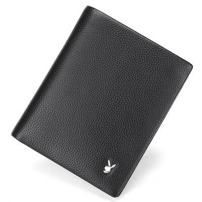 

Playboy Playboy Men's Многофункциональный короткий кошелек Wallet Wallet Dolls Многокарточный кожаный кожаный платок PAA2302-6B Черный